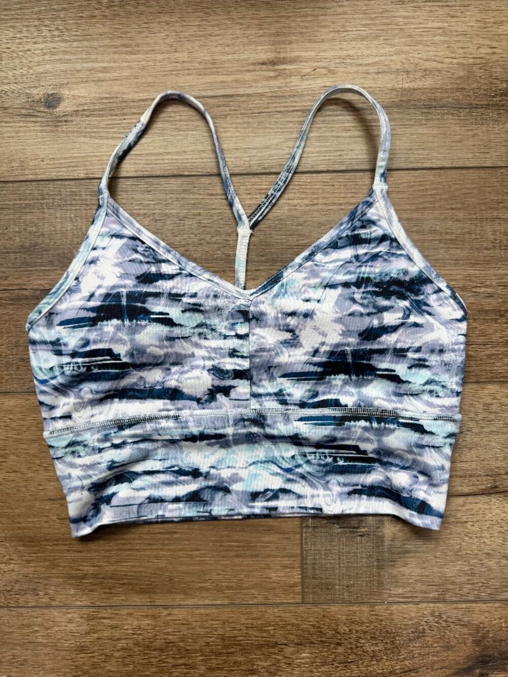 Gaiam Blue Watercolor Sports Bra Size S